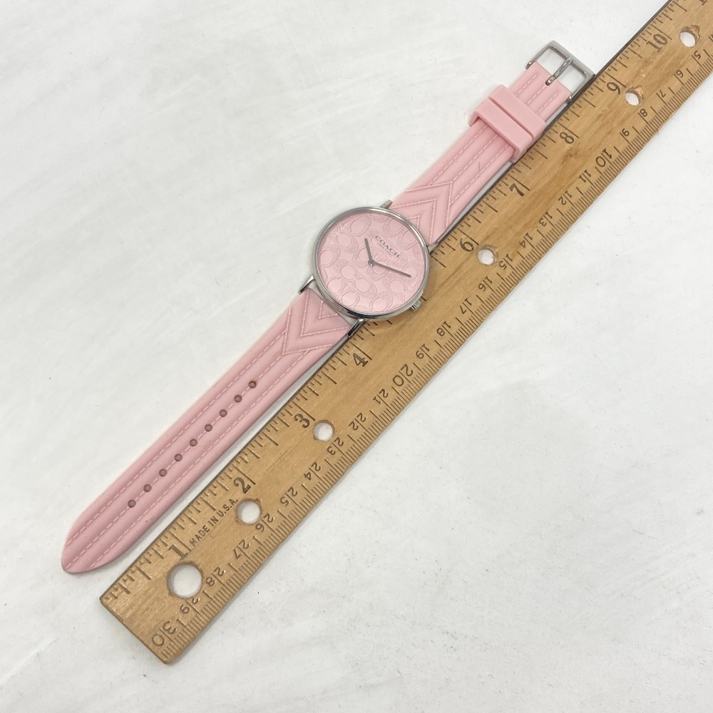 Coach Womens Watch 36mm Pink Silver Tone Logo Dial WR Round New Battery 8" - Picture 14 of 15